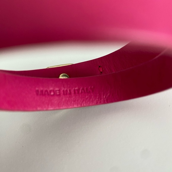 Salvatore Ferragamo Barbie pink leather double wrap bow bracelet - Picture 6 of 9